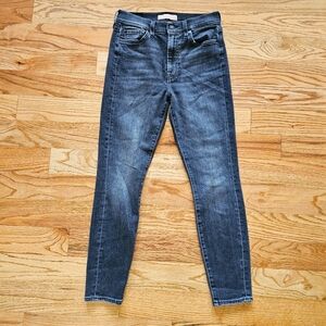 7 For All Mankind Size 27 Luxe Vintage Black High Rise Skinny Jeans Stretchy